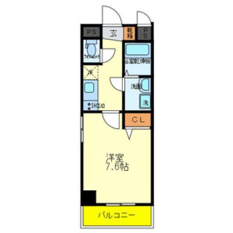 ルミエール久宝寺II(1K/4階)の間取り写真