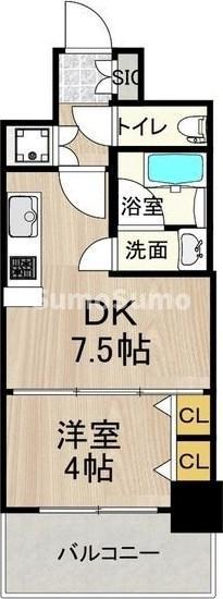 プレジオ神戸ウエスト(1DK/8階)の間取り写真