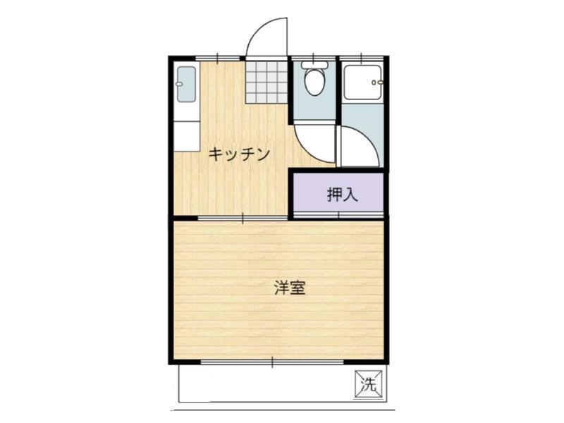 シティハイツ(1DK/2階)の間取り写真