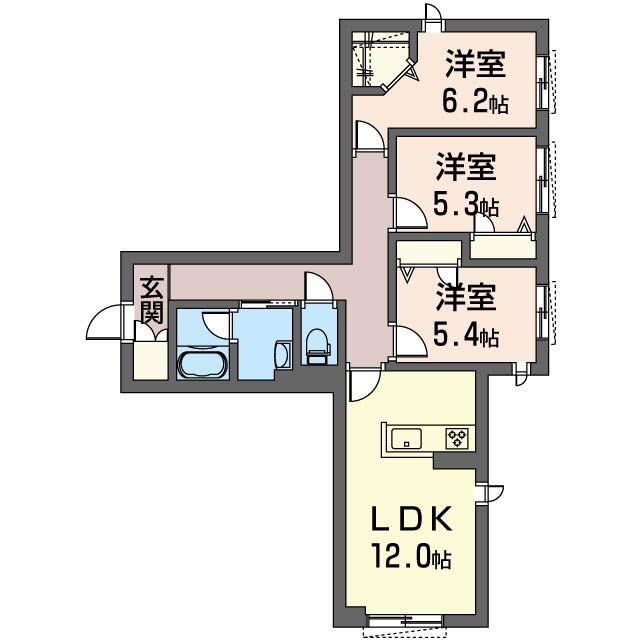 MAISON DE LUEUR(3LDK/2階)の間取り写真