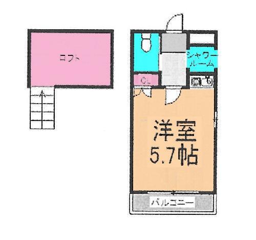 M.アルベリーノ(ワンルーム/1階)の間取り写真