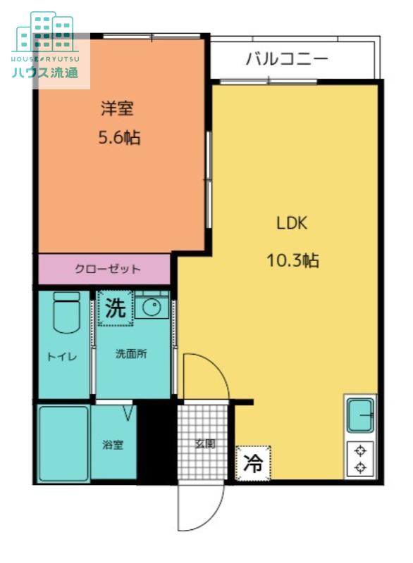 EXCEL長田A(1LDK/2階)の間取り写真