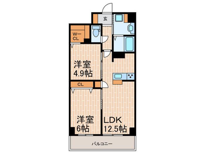 グランリベレ明石(2LDK/4階)の間取り写真