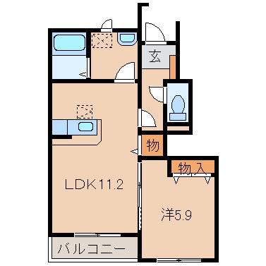 ルミナス・ハイム(1LDK/1階)の間取り写真