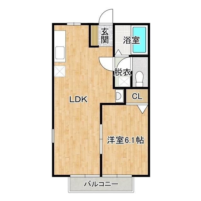 ボヌール(1LDK/1階)の間取り写真