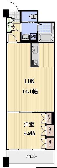 グランカーサ浅草(1LDK/3階)の間取り写真