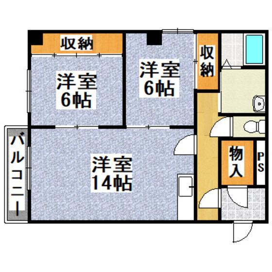 東光マンション(2LDK/3階)の間取り写真