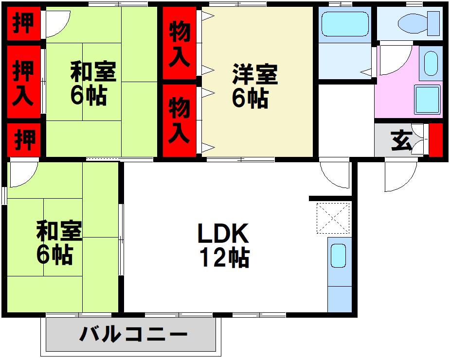 セジュールエストワール(3LDK/2階)の間取り写真