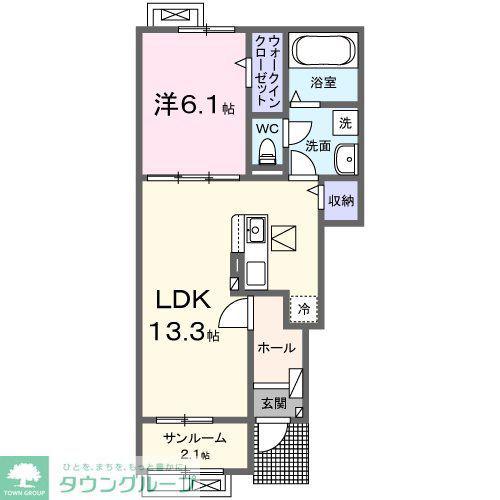 パークサイド レジデンス(1LDK/1階)の間取り写真