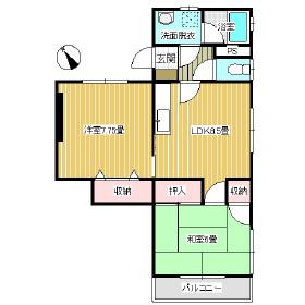 ターナハイツB(2LDK/2階)の間取り写真