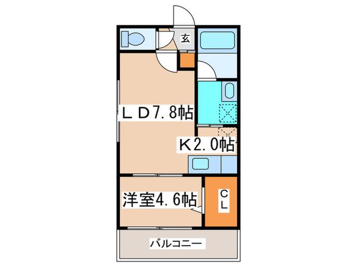 カーサ北3条(1LDK/4階)の間取り写真