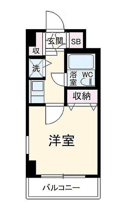 ユーコート東船橋(1K/5階)の間取り写真