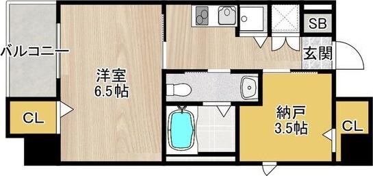 ディアコート宿屋町(2K/3階)の間取り写真