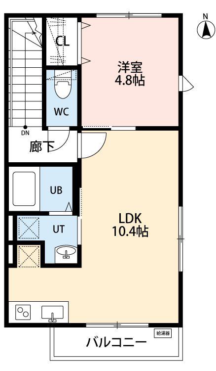 ゼルコヴァイーストII(1LDK/1階)の間取り写真