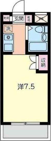 グリーンネスコート(ワンルーム/2階)の間取り写真