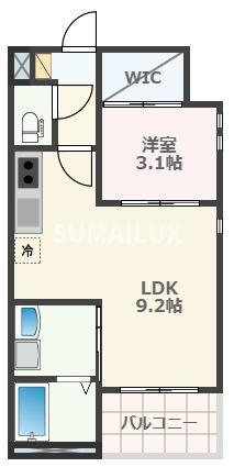 REGALEST新水前寺(1LDK/1階)の間取り写真