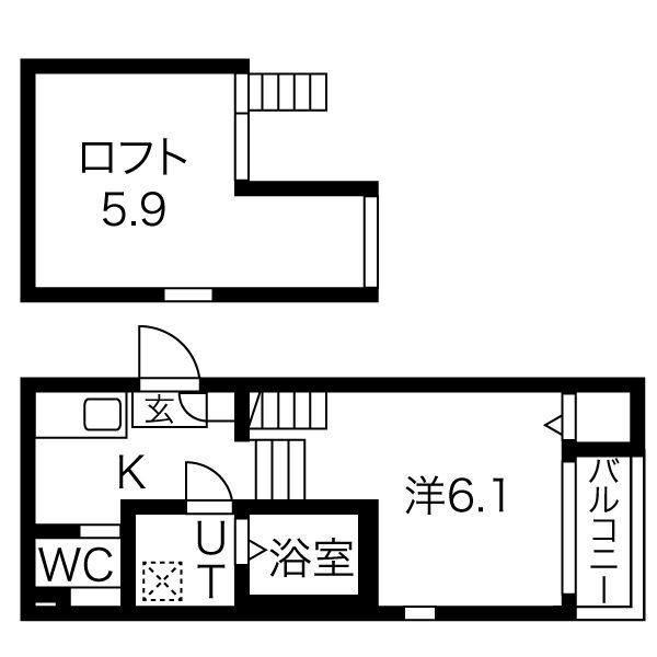 メイプルスクエア大宮(1K/2階)の間取り写真