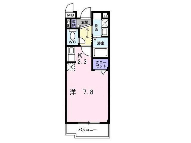 フォンテーヌ(ワンルーム/3階)の間取り写真