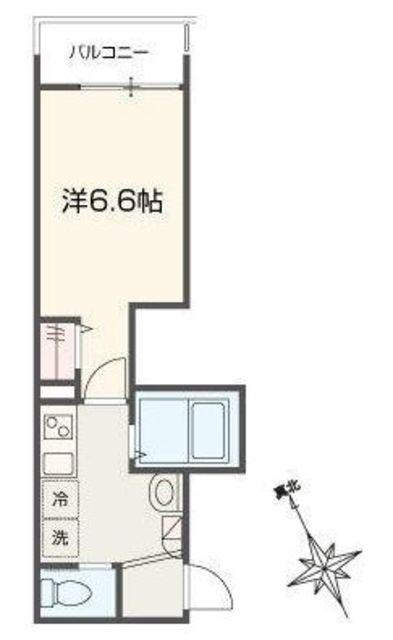MELLAS鳩ヶ谷(1K/2階)の間取り写真
