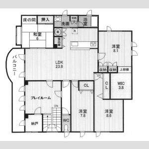 北27西8の家(4LDK/2階)の間取り写真