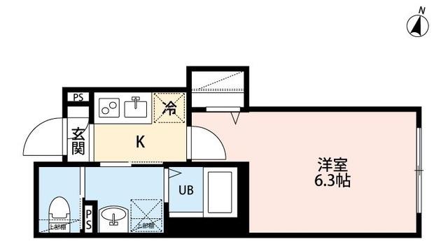 LAXIS東浦和(1K/3階)の間取り写真