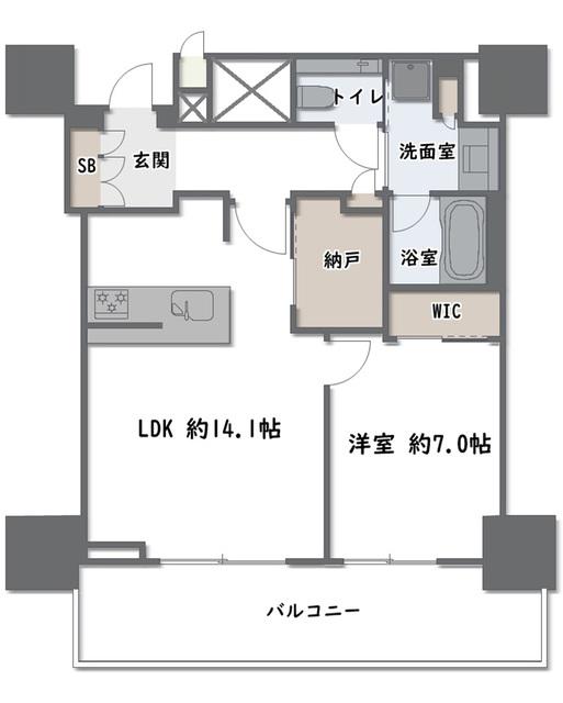 ザ・パークハウス大阪梅田タワー(1LDK/16階)の間取り写真