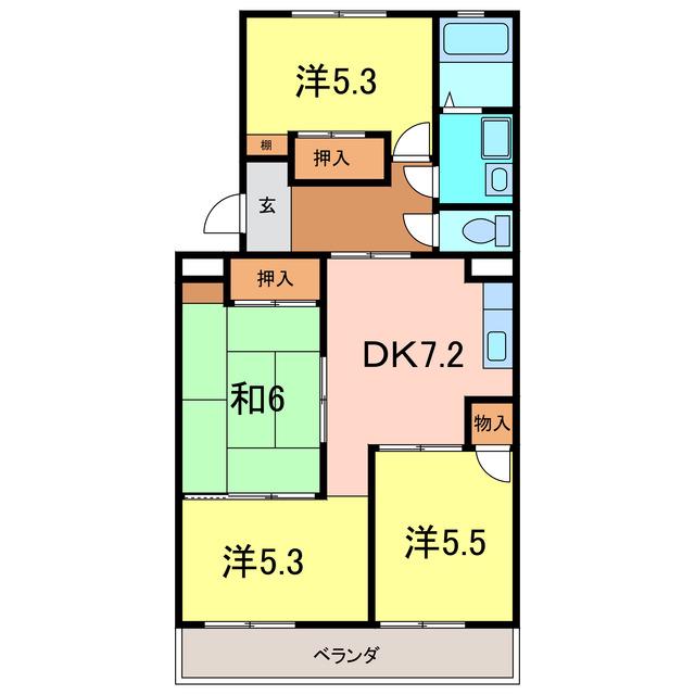 メゾンファミーユ(4DK/4階)の間取り写真