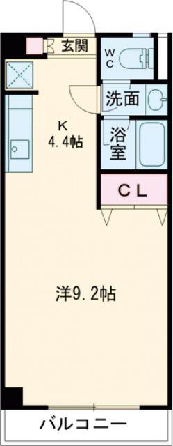 ＪＲ日豊本線 宮崎駅 徒歩9分 7階建 築24年(ワンルーム/3階)の間取り写真