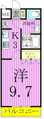 ディモア足立(1K/1階)の間取り写真