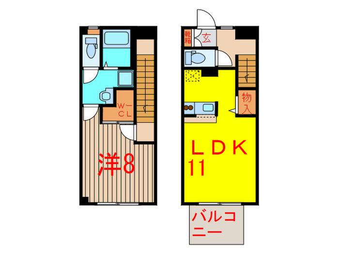 ラヴェレスク テラス(1LDK/1階)の間取り写真