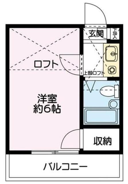 エルグランド(1K/2階)の間取り写真