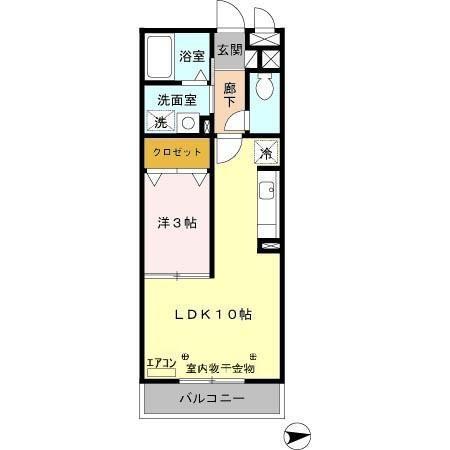 パークレジデンス中央(1LDK/1階)の間取り写真