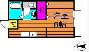 エポック鴨方(1K/2階)の間取り写真