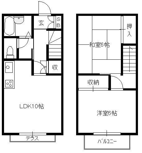 パークメゾン(2LDK/1階)の間取り写真