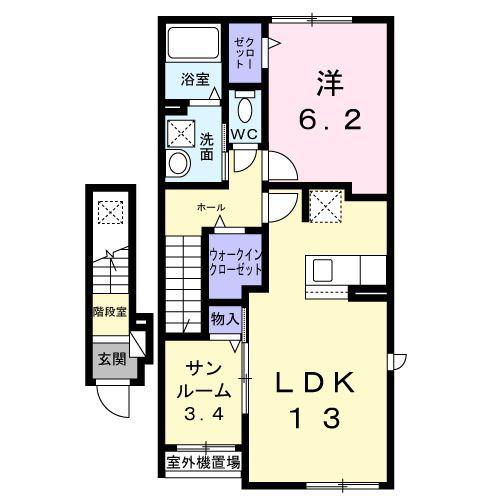 カムラフォレスト(1LDK/2階)の間取り写真