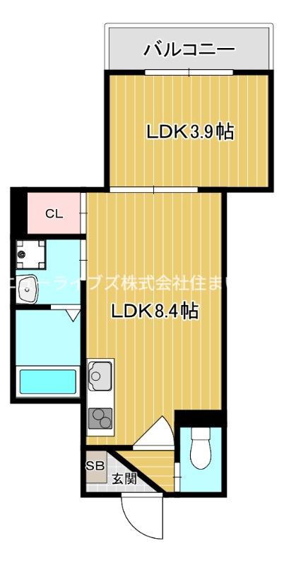 エフアセシアフルーヴ(1LDK/2階)の間取り写真