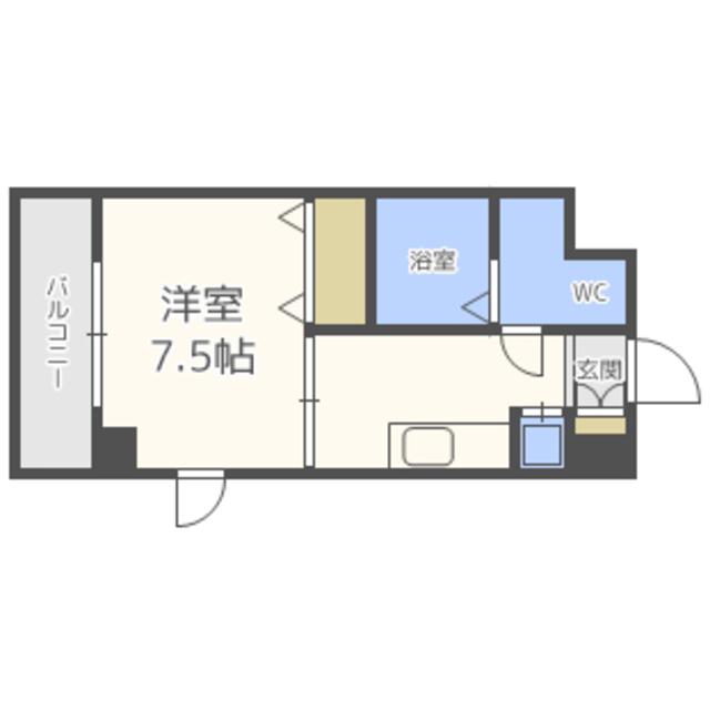 プリエール(1K/5階)の間取り写真