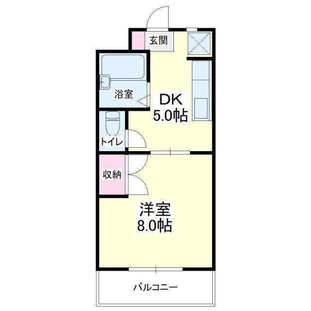 エクセル21(1DK/3階)の間取り写真