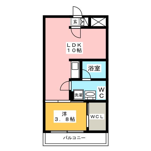 アイセレブ箱崎駅前(1LDK/6階)の間取り写真