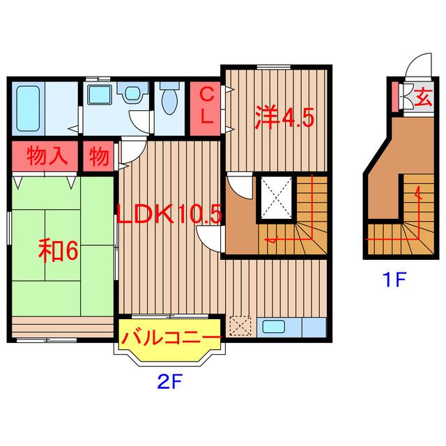 ソフトリー ガーデン(2LDK/2階)の間取り写真