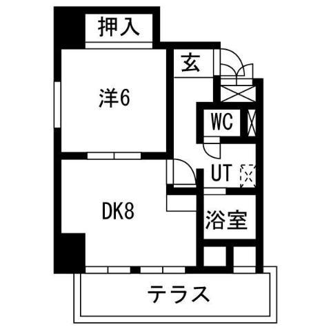 K-POINT-BLDG(1DK/4階)の間取り写真