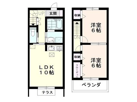 タウンステージ・A(2LDK/2階)の間取り写真