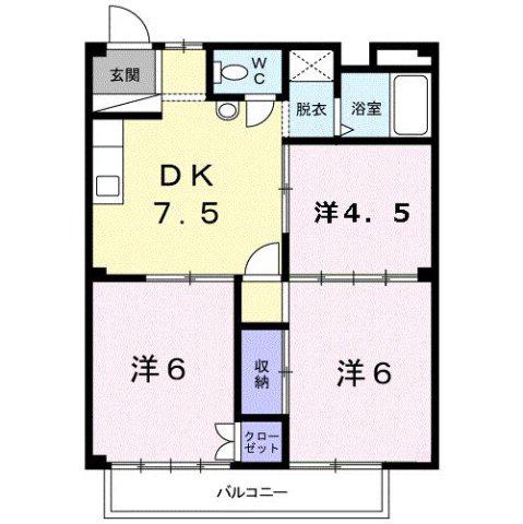 シティハイツ須藤(3DK/2階)の間取り写真