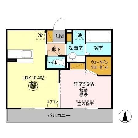 ラフィネフィオーレ(1LDK/3階)の間取り写真
