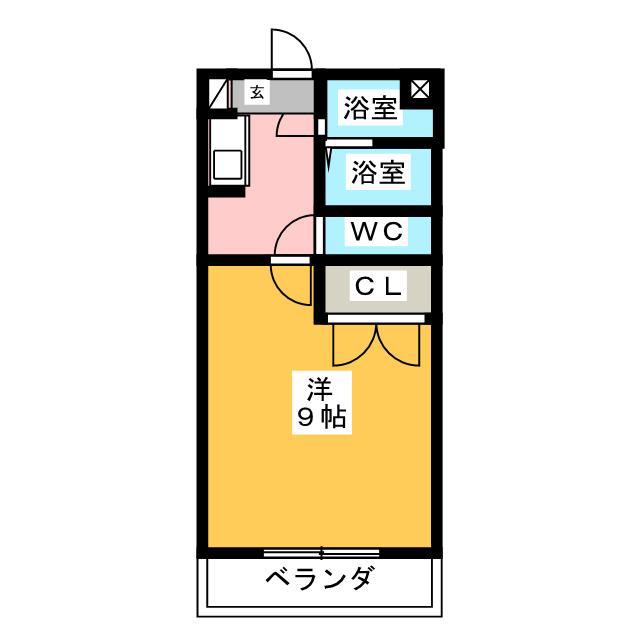 サジタリアス高丘(1K/3階)の間取り写真