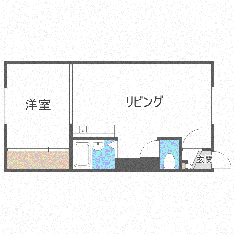 ハイツ金森(1DK/4階)の間取り写真