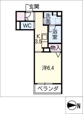 キャッスルピース城西(1K/2階)の間取り写真