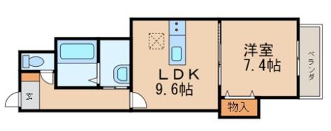 グランドール(1LDK/1階)の間取り写真
