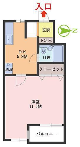 ホワイトシャトレ梅田(1DK/2階)の間取り写真