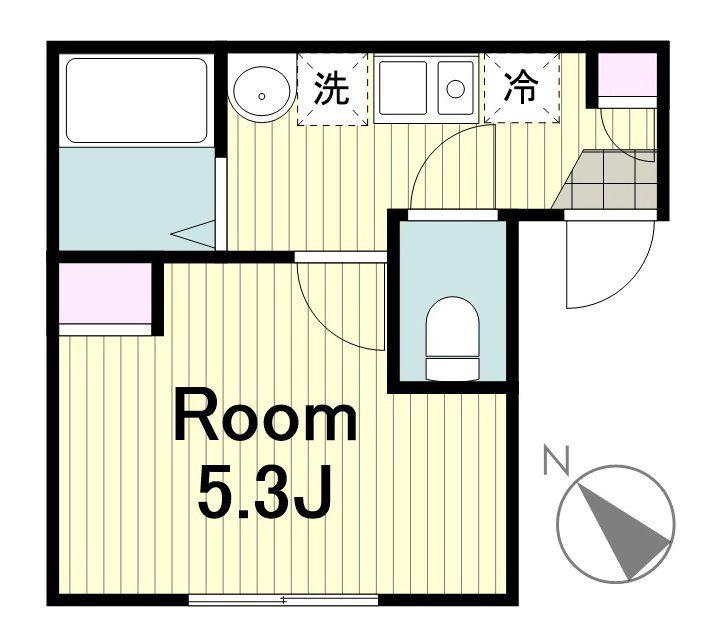ソラーナ花月(1K/2階)の間取り写真